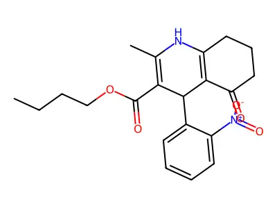 butyl 2-methyl-4-(2-nitrophenyl)-5-oxo-1,4,5,6,7,8-hexahydroquinoline-3-carboxylate structure