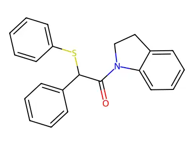 1-[Phenyl(phenylthio)acetyl]indoline structure