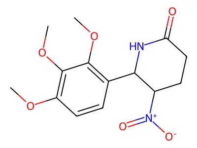 5-Nitro-6-(2,3,4-trimethoxyphenyl)piperidin-2-one structure