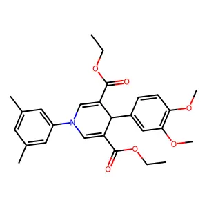 diethyl 4-(3,4-dimethoxyphenyl)-1-(3,5-dimethylphenyl)-1,4-dihydropyridine-3,5-dicarboxylate structure