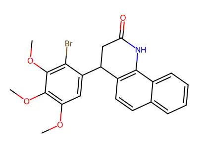 4-(2-bromo-3,4,5-trimethoxyphenyl)-3,4-dihydrobenzo[h]quinolin-2(1H)-one structure