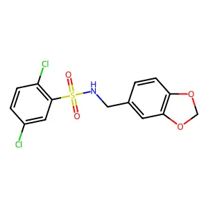 N-(1,3-benzodioxol-5-ylmethyl)-2,5-dichlorobenzenesulfonamide structure