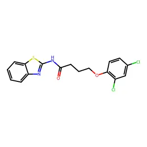 N-(1,3-benzothiazol-2-yl)-4-(2,4-dichlorophenoxy)butanamide structure