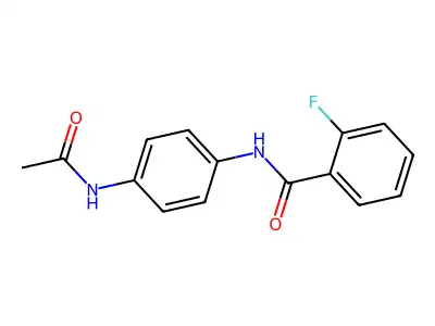 N-(4-acetamidophenyl)-2-fluorobenzamide structure