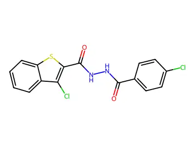 3-chloro-N'-(4-chlorobenzoyl)-1-benzothiophene-2-carbohydrazide structure