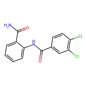 N-(2-carbamoylphenyl)-3,4-dichlorobenzamide structure
