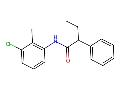 N-(3-chloro-2-methylphenyl)-2-phenylbutanamide structure