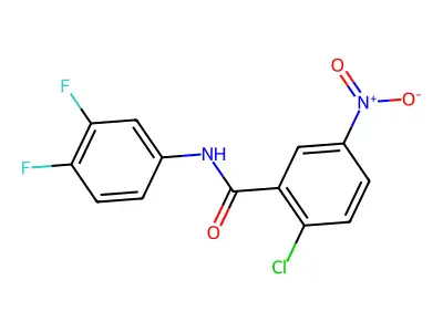 2-chloro-N-(3,4-difluorophenyl)-5-nitrobenzamide structure