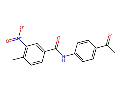 N-(4-acetylphenyl)-4-methyl-3-nitrobenzamide structure