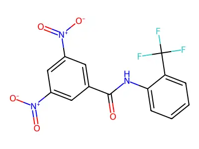 3,5-dinitro-N-[2-(trifluoromethyl)phenyl]benzamide structure