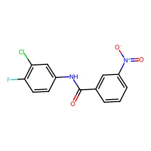 N-(3-chloro-4-fluorophenyl)-3-nitrobenzamide structure