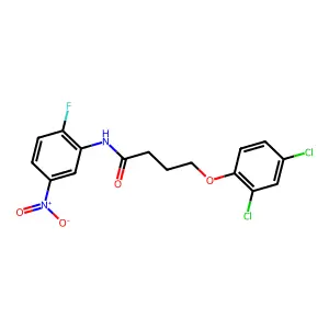4-(2,4-dichlorophenoxy)-N-(2-fluoro-5-nitrophenyl)butanamide structure