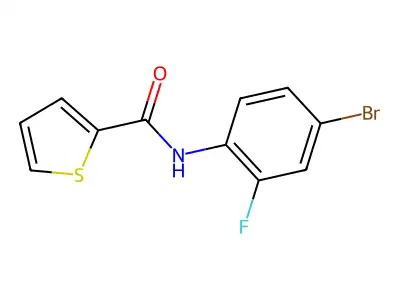 N-(4-bromo-2-fluorophenyl)thiophene-2-carboxamide structure