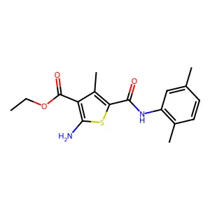 Ethyl 2-amino-5-[(2,5-dimethylphenyl)carbamoyl]-4-methylthiophene-3-carboxylate structure
