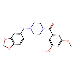 [4-(1,3-Benzodioxol-5-ylmethyl)piperazin-1-yl]-(3,5-dimethoxyphenyl)methanone structure