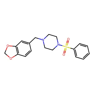1-Benzenesulfonyl-4-benzo[1,3]dioxol-5-ylmethyl-piperazine structure