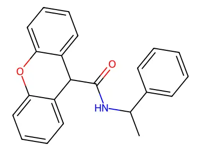 N-(1-phenylethyl)-9H-xanthene-9-carboxamide structure