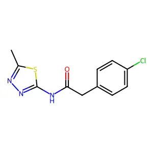 2-(4-chlorophenyl)-N-(5-methyl-1,3,4-thiadiazol-2-yl)acetamide structure