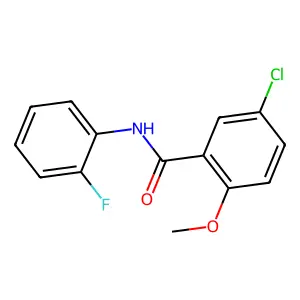 5-chloro-N-(2-fluorophenyl)-2-methoxybenzamide structure