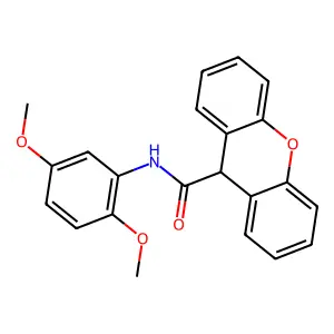 N-(2,5-dimethoxyphenyl)-9H-xanthene-9-carboxamide structure