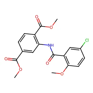 Dimethyl 2-[(5-chloro-2-methoxybenzoyl)amino]benzene-1,4-dicarboxylate structure