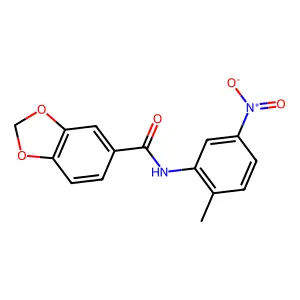 N-{5-nitro-2-methylphenyl}-1,3-benzodioxole-5-carboxamide structure