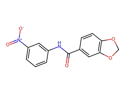 N-(3-nitrophenyl)-1,3-benzodioxole-5-carboxamide structure