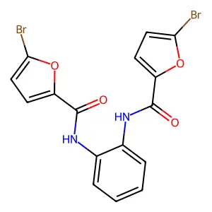 5-bromo-N-{2-[(5-bromo-2-furoyl)amino]phenyl}-2-furamide structure