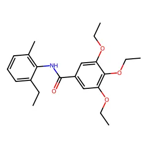 3,4,5-triethoxy-N-(2-ethyl-6-methylphenyl)benzamide structure