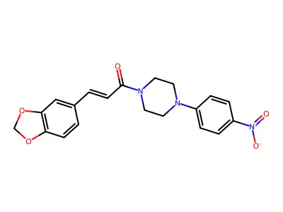 3-(2H-1,3-Benzodioxol-5-yl)-1-[4-(4-nitrophenyl)piperazin-1-yl]prop-2-en-1-one structure