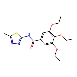 3,4,5-triethoxy-N-(5-methyl-1,3,4-thiadiazol-2-yl)benzamide structure