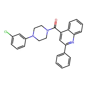 [4-(3-Chlorophenyl)piperazin-1-yl]-(2-phenylquinolin-4-yl)methanone structure