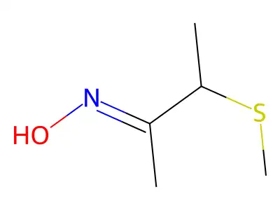 2-Butanone, 3-(methylthio)-, oxime structure