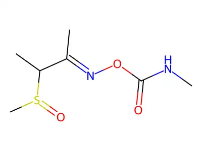 (3-methylsulfinylbutan-2-ylideneamino) N-methylcarbamate structure