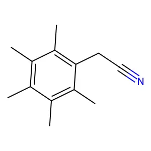 Pentamethylphenylacetonitrile structure