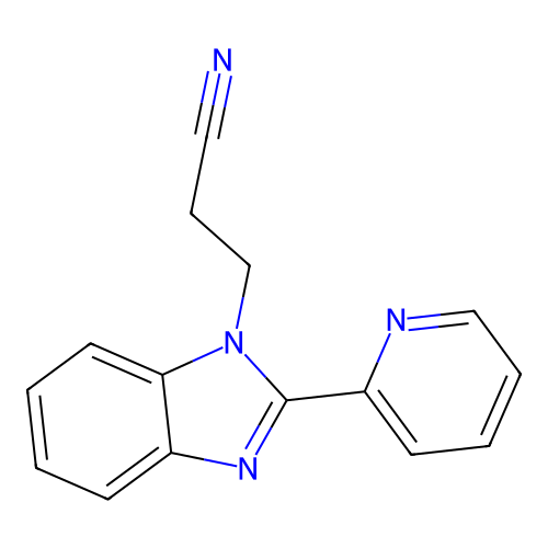 3-[2-(2-pyridinyl)-1H-benzimidazol-1-yl]propanenitrile structure