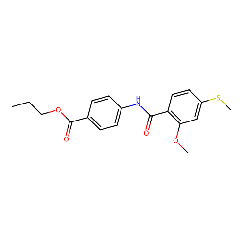 Propyl 4-({[2-methoxy-4-(methylsulfanyl)phenyl]carbonyl}amino)benzoate structure