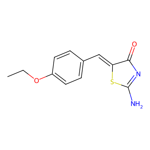 (5Z)-5-(4-ethoxybenzylidene)-2-imino-1,3-thiazolidin-4-one structure
