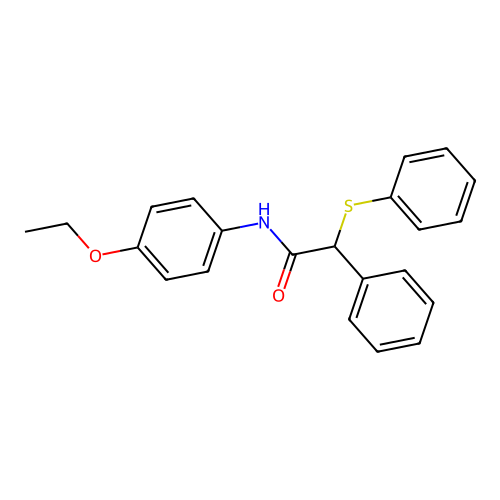 N-(4-ethoxyphenyl)-2-phenyl-2-(phenylsulfanyl)acetamide structure