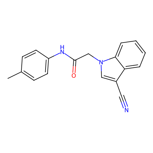 2-(3-cyano-1H-indol-1-yl)-N-(4-methylphenyl)acetamide structure