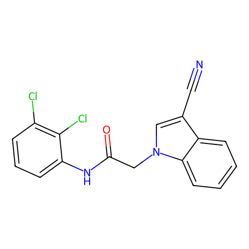 2-(3-cyano-1H-indol-1-yl)-N-(2,3-dichlorophenyl)acetamide structure