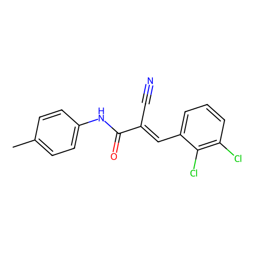 2-cyano-3-(2,3-dichlorophenyl)-N-(4-methylphenyl)prop-2-enamide structure