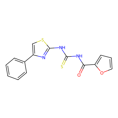 N-[(4-phenyl-1,3-thiazol-2-yl)carbamothioyl]furan-2-carboxamide structure