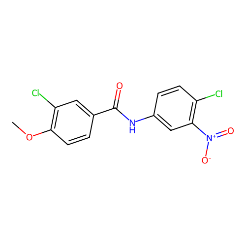 3-chloro-N-(4-chloro-3-nitrophenyl)-4-methoxybenzamide structure