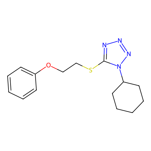 1-Cyclohexyl-5-(2-phenoxyethylthio)tetrazole structure