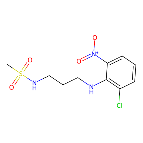 N-{3-[(2-chloro-6-nitrophenyl)amino]propyl}methanesulfonamide structure