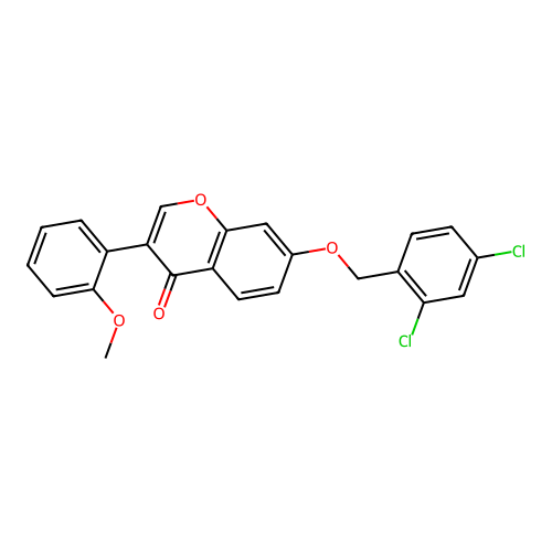 7-[(2,4-Dichlorophenyl)methoxy]-3-(2-methoxyphenyl)chromen-4-one structure