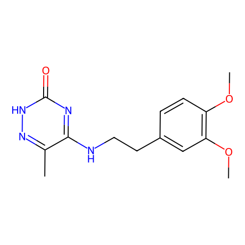 5-{[2-(3,4-dimethoxyphenyl)ethyl]amino}-6-methyl-1,2,4-triazin-3(2H)-one structure
