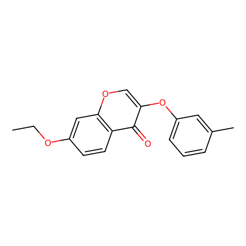 7-Ethoxy-3-(3-methylphenoxy)chromen-4-one structure