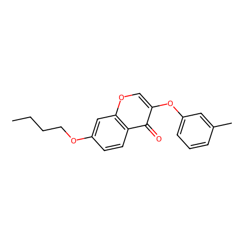 7-Butoxy-3-(3-methylphenoxy)chromen-4-one structure